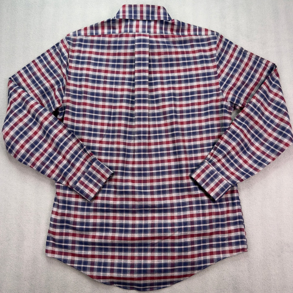 Brooks Brothers Regent Fit Plaid Button Down Shirt Medium Red Blue Grey - Picture 3 of 8